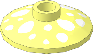 Dish  2 x  2 Inverted with Mushroom White Spots Pattern