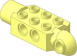 Technic Brick  2 x  3 w/ Holes, Click Rot. Hinge (V) and Socket