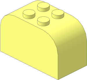 Brick  2 x  4 x  2 with Curved Top