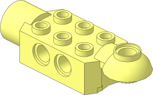 Technic Brick  2 x  3 w/ Holes, Click Rot. Hinge (H) and Socket