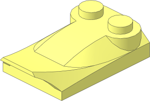 Slope Brick Curved  2 x  3 x 0.667 with Fin and 2 Top Studs