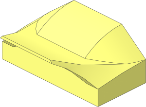 Slope Brick Curved  1 x  2 x   2/3 with Fin without Studs