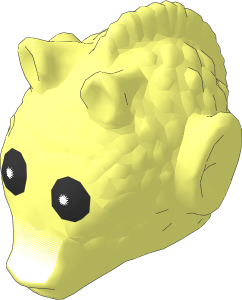 Minifig Head Rodian with Eyes and Nose Pattern