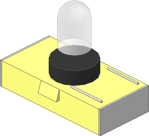 ~Electric Light & Sound Brick  1 x  2 w/ Single Top Light - Base