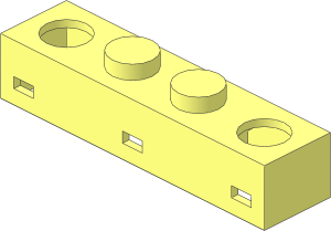 ~Electric Light & Sound Brick  1 x  4 w/ Twin Top Lights - Top