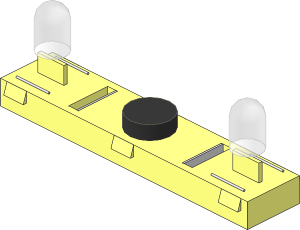~Electric Light & Sound Brick  1 x  4 w/ Twin Top Lights - Base