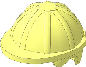 Minifig Construction Helmet with Hair Short