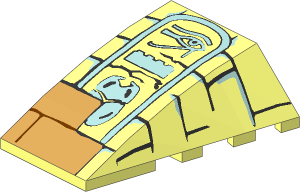 Wedge  4 x  4 Triple Curved with Brick and Hieroglyphs Pattern