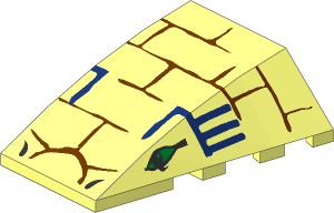 Wedge  4 x  4 Triple Curved with Bricks and 2 Eyes Pattern