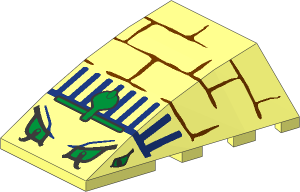 Wedge  4 x  4 Triple Curved with Bricks and 4 Eyes Pattern