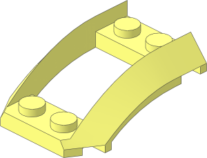 Wedge  4 x  3 Curved with  2 x  2 Cutout