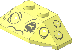 Wedge  2 x  4 Triple with Spider Eyes Pattern