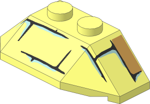 Wedge  2 x  4 Triple with Brick Pattern