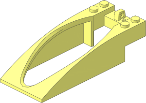 Windscreen 10 x  4 x  2 Curved with Bubble Cutout Single Hinge
