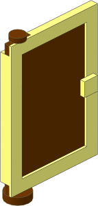 Door  1 x  4 x  5 Left with Reddish Brown Glass