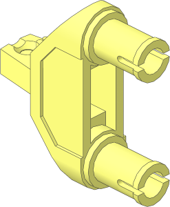 Technic Connector  3 x  1 x  3 with Two Pins and Click Hinge