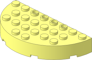 Brick  4 x  8 Round Half Circle