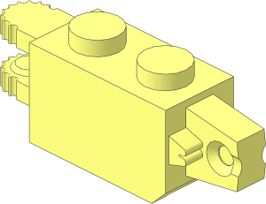 Hinge Brick 1 x 2 Locking with Dual Finger Horiz. Single Vert.