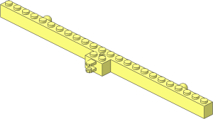 Hinge Brick  2 x 24 Locking with Dual Fingers Horizontal On Side and Two Towballs