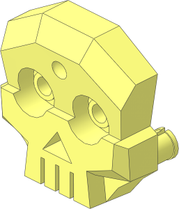 Brick  4 x  3 x  1 with Skull Relief and Two Pins