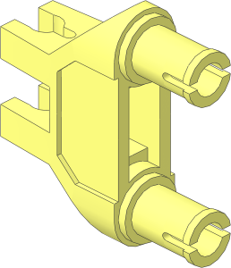 Technic Connector  3 x  1 x  3 with 2 Clips and 2 Pins with Round Inside