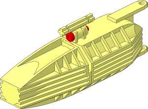 Electric Motor Boat Body Assembly with Red Plastic Screw