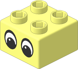 Quatro Brick  2 x  2 with Eyes Pattern