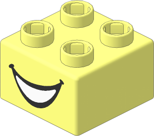 Quatro Brick  2 x  2 with Smiling Mouth Pattern