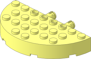 Brick  4 x  8 Round Half Circle with Two Pins