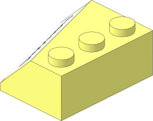 Wedge  3 x  3 Sloped Right with Discovery Sticker