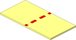 Tile  8 x 16 with Red Dashes Pattern