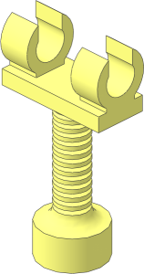 Bar  2L with Two Clips and Bottom Stud