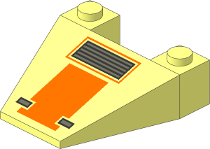 Wedge  4 x  4 with SW Orange Rectangle and Vent Pattern