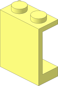 Panel  1 x  2 x  2 with Solid Studs
