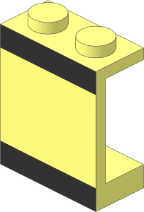 Panel  1 x  2 x  2 with Black Stripes Pattern