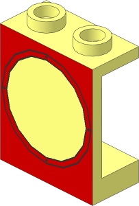 Panel  1 x  2 x  2 with Red Porthole Pattern