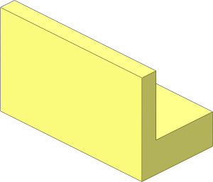 Panel  1 x  2 x  1 with Square Corners