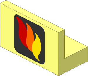 Panel  1 x  2 x  1 with Fire Logo Pattern