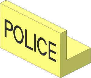 Panel  1 x  2 x  1 with Thin Black "POLICE" Pattern