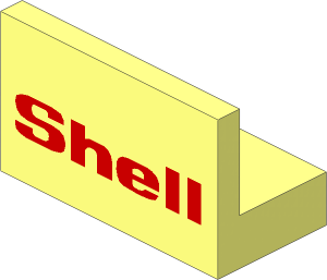 Panel  1 x  2 x  1 with Red "Shell" Pattern