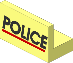 Panel  1 x  2 x  1 with Black "POLICE" and Red Line Pattern