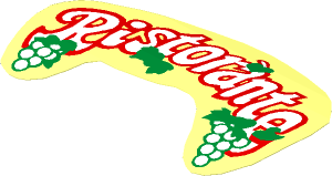 Sticker  3.1 x  5 with "Ristorante" and Grapes (Formed)