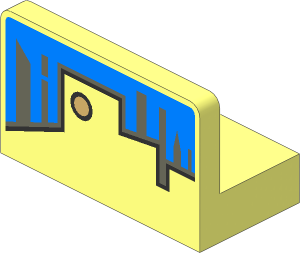 Panel  1 x  2 x  1 with Rounded Corners with Light Blue Sky and Grey Skyline Pattern