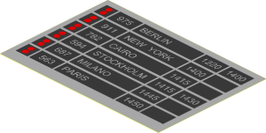 Sticker  2.6 x  3.8 with Airport Schedule