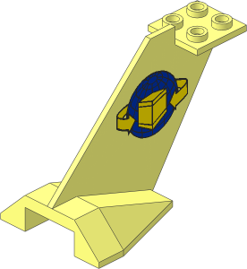 Tail Plane with Blue Globe, Yellow Box and Curved Arrows Pattern