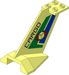 Tail Plane with Cargo and Green/Blue Stripes Pattern