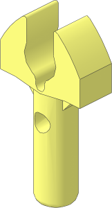 Bar  1.5L with Clip with Truncated Sides and Hole in Shaft