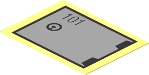 Sticker  1.4 x  1.9 with Town Airport Lockers - 101 Lock
