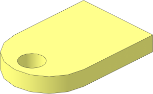 Tile  2 x  3 Rounded with Hole