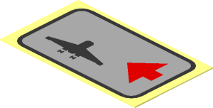 Sticker  1.1 x  1.9 with Town Airport Direction Signs - Left